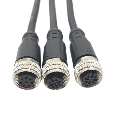 مونتاژ کابل ضد آب M12 نر به ماده با کانکتور 4 پین 8 پین