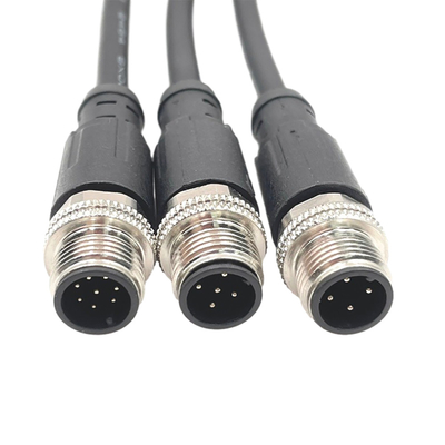 مونتاژ کابل ضد آب M12 نر به ماده با کانکتور 4 پین 8 پین