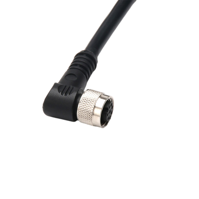 کابل سیم برق زاویه راست با رابط IP67 ضد آب M12 2 پین 3 پین 4 پین
