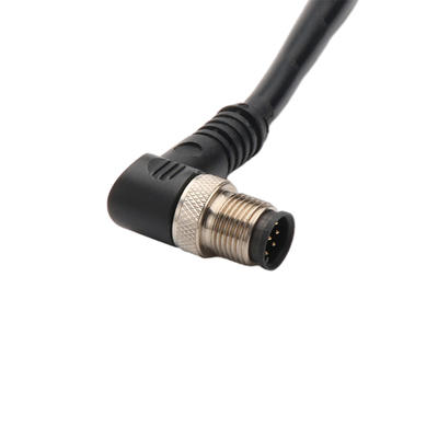کابل سیم برق زاویه راست با رابط IP67 ضد آب M12 2 پین 3 پین 4 پین