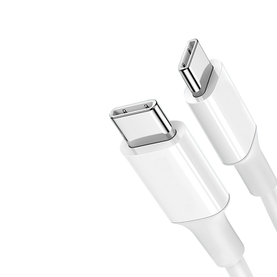 کابل شارژ سریع USB C به C رنگ سفید با ژاکت PVC 20V 3A 60W