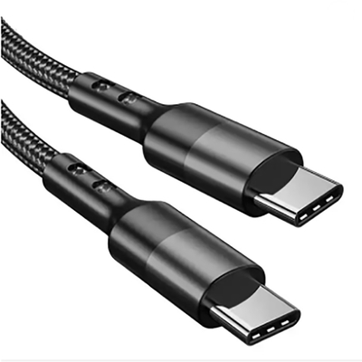 کابل USB C با طول 3 فوت نایلون بافته شده رنگ مشکی برای تبلت لپ تاپ