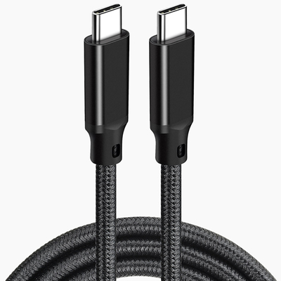 کابل USB C با طول 3 فوت نایلون بافته شده رنگ مشکی برای تبلت لپ تاپ