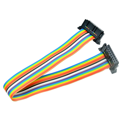 کابل نواری تخت 16 پین IDC سفارشی با اتصالات پیچ 2.54 میلی متری AWG28#