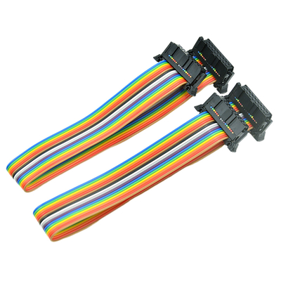 کابل نواری تخت 16 پین IDC سفارشی با اتصالات پیچ 2.54 میلی متری AWG28#