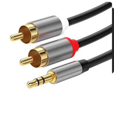کابل های صوتی رنگارنگ , کابل جک استریو 2 Rca 3.5 میلی متر دیجیتال به مرد برای ماشین