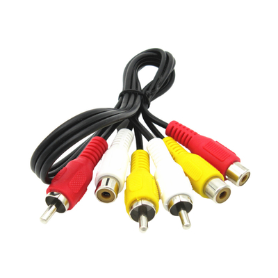 کابل های صوتی ویدئویی مرد به زن , 3 کابل Rca AV برای پروژکتور بلندگوی صدا