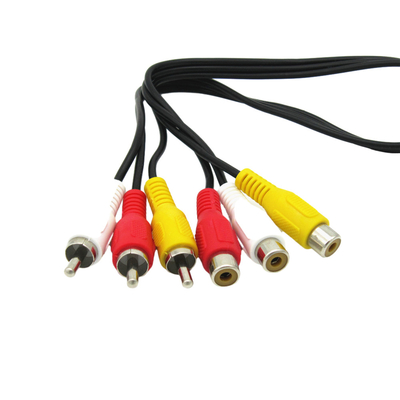 کابل های صوتی ویدئویی مرد به زن , 3 کابل Rca AV برای پروژکتور بلندگوی صدا