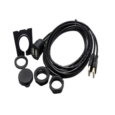 کابل USB2.0 دو پورت USB 1 متری ضد آب برای موتورسیکلت خودرو