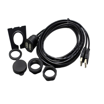 کابل USB2.0 دو پورت USB 1 متری ضد آب برای موتورسیکلت خودرو