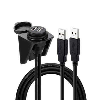کابل USB2.0 دو پورت USB 1 متری ضد آب برای موتورسیکلت خودرو