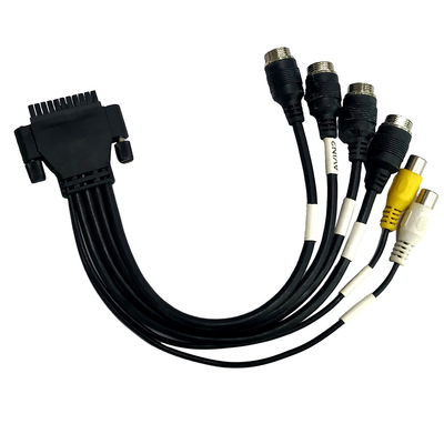 سفارشی سازی شده M12 To RCA Overmolding Cable Assmbles Screw Locking رنگ سیاه