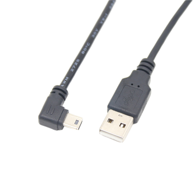 کابل داده شارژ USB 2.0 مرد مینی با کانکتور زاویه راست