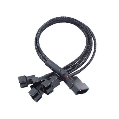 2.54mm Pitch Amp Connector Cable Assemblies Aluminum Foil Shielded Wire Harness برای فن کامپیوتر