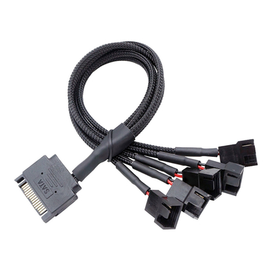 2.54mm Pitch Amp Connector Cable Assemblies Aluminum Foil Shielded Wire Harness برای فن کامپیوتر