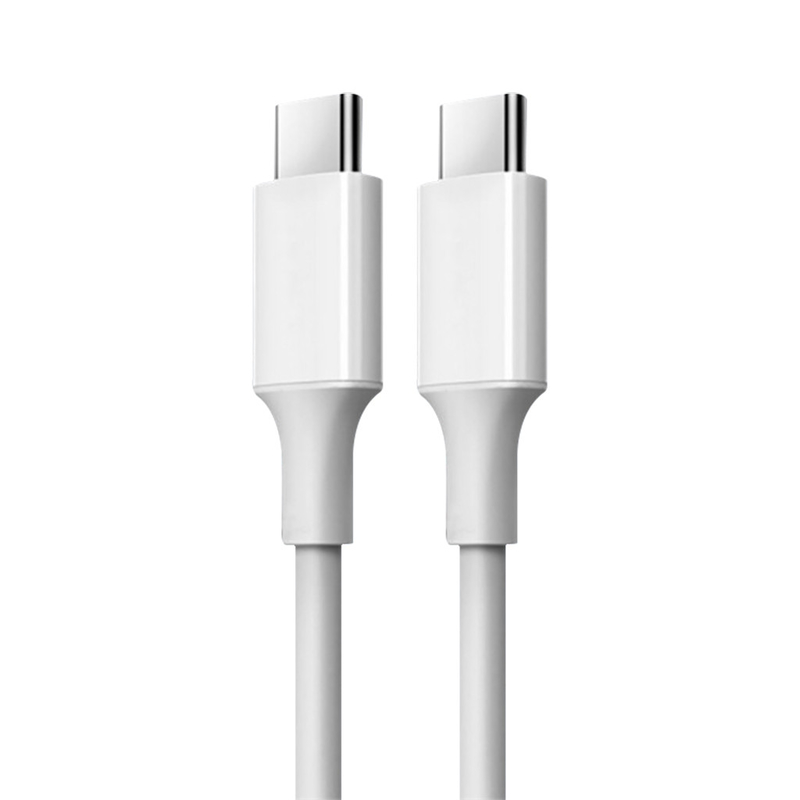 کابل شارژ سریع USB C به C رنگ سفید با ژاکت PVC 20V 3A 60W
