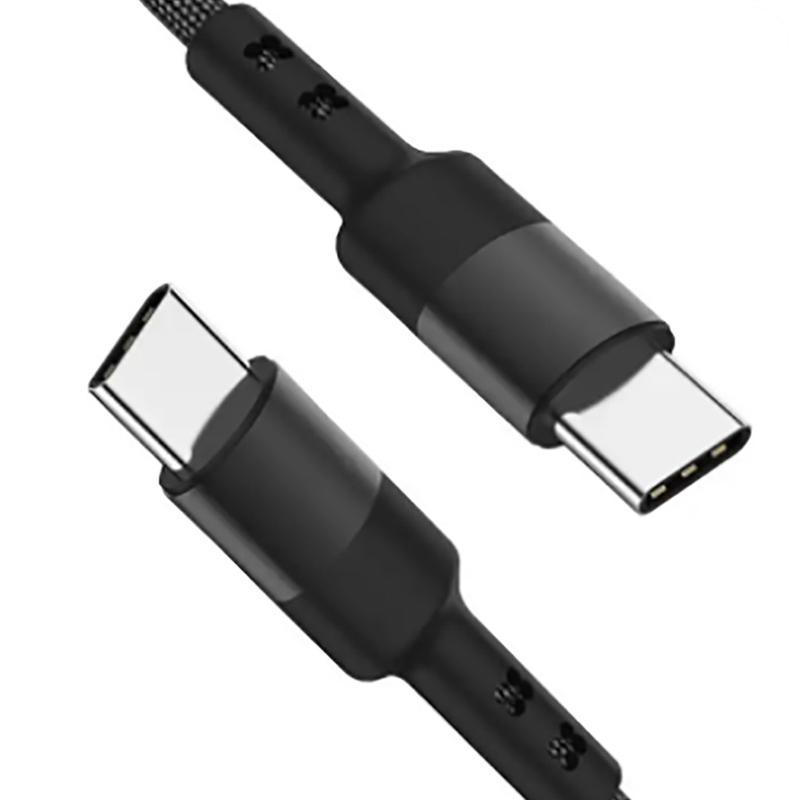 کابل USB C با طول 3 فوت نایلون بافته شده رنگ مشکی برای تبلت لپ تاپ