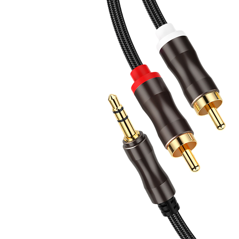 کابل های صوتی رنگارنگ , کابل جک استریو 2 Rca 3.5 میلی متر دیجیتال به مرد برای ماشین