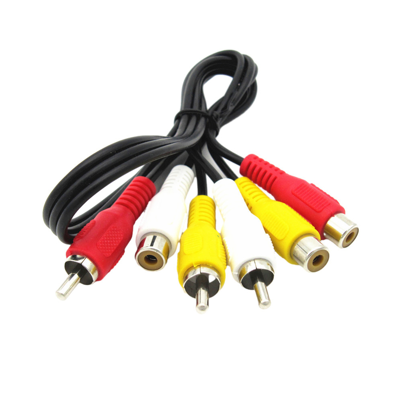 کابل های صوتی ویدئویی مرد به زن , 3 کابل Rca AV برای پروژکتور بلندگوی صدا