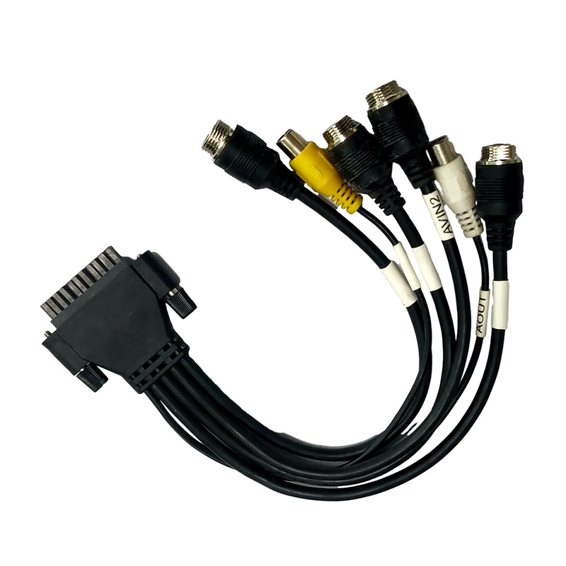 سفارشی سازی شده M12 To RCA Overmolding Cable Assmbles Screw Locking رنگ سیاه